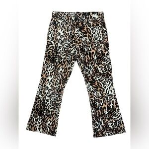AG Adriano Goldschmied The Quinne Crop Leopard High-Rise Kick Flare Jeans 31R